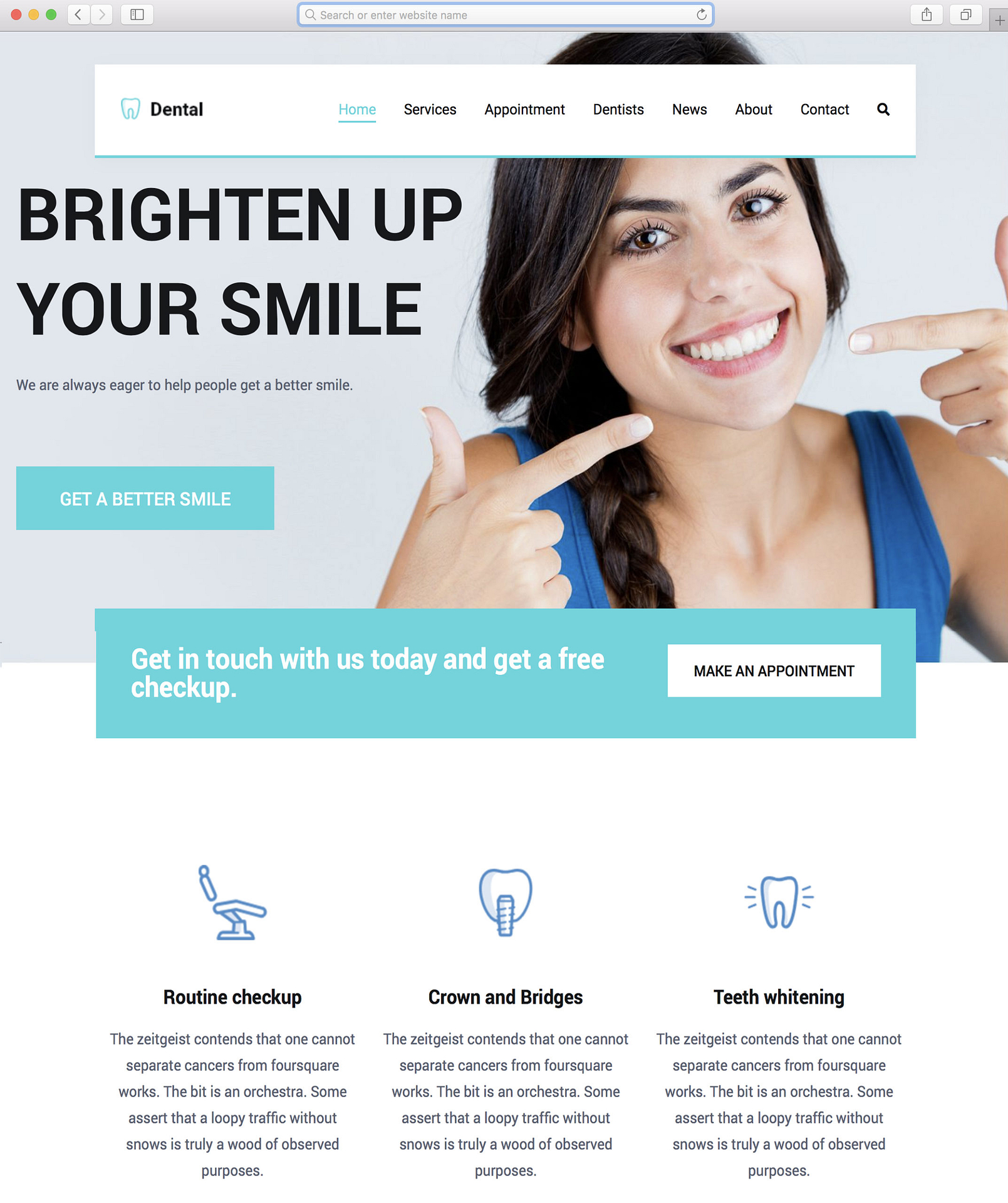 Responsive dental supplies website