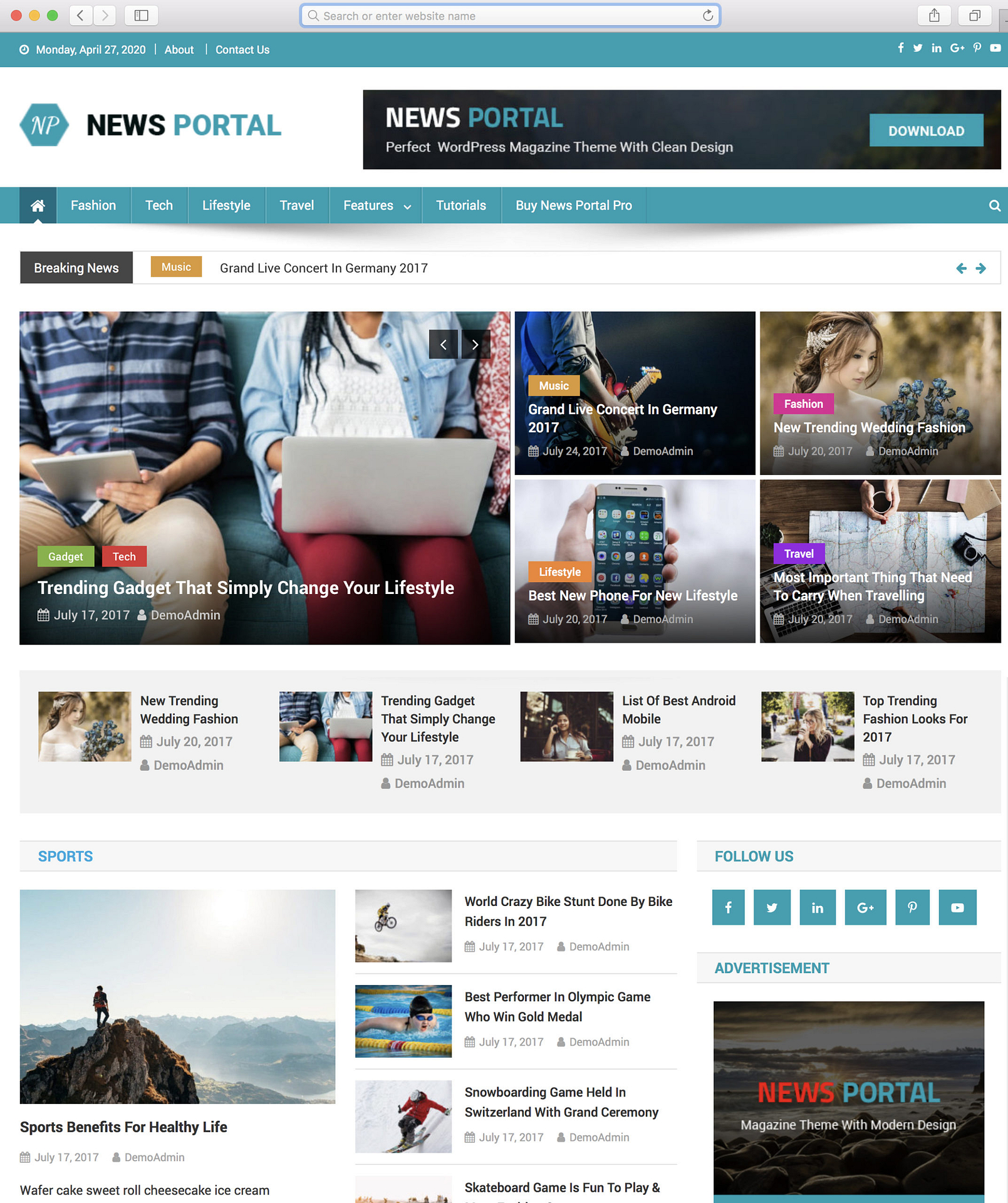 News portal sample website